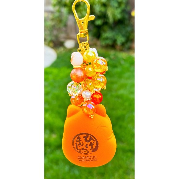 Amuse Maneki Neko Kitty Bread Pan Squishy Keychain Purse Bag Charm - Picture 5 of 7